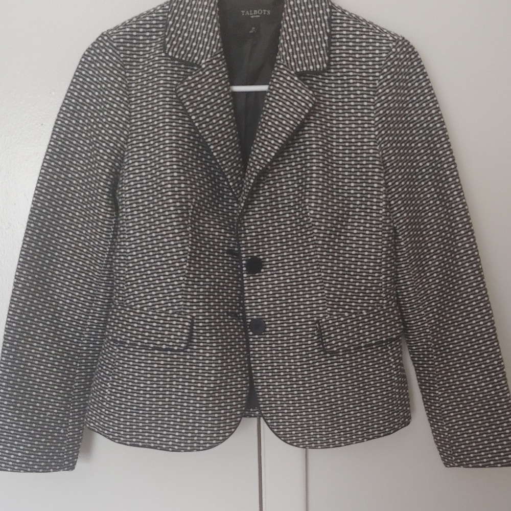 Talbot's petite black and white blazer/jacket